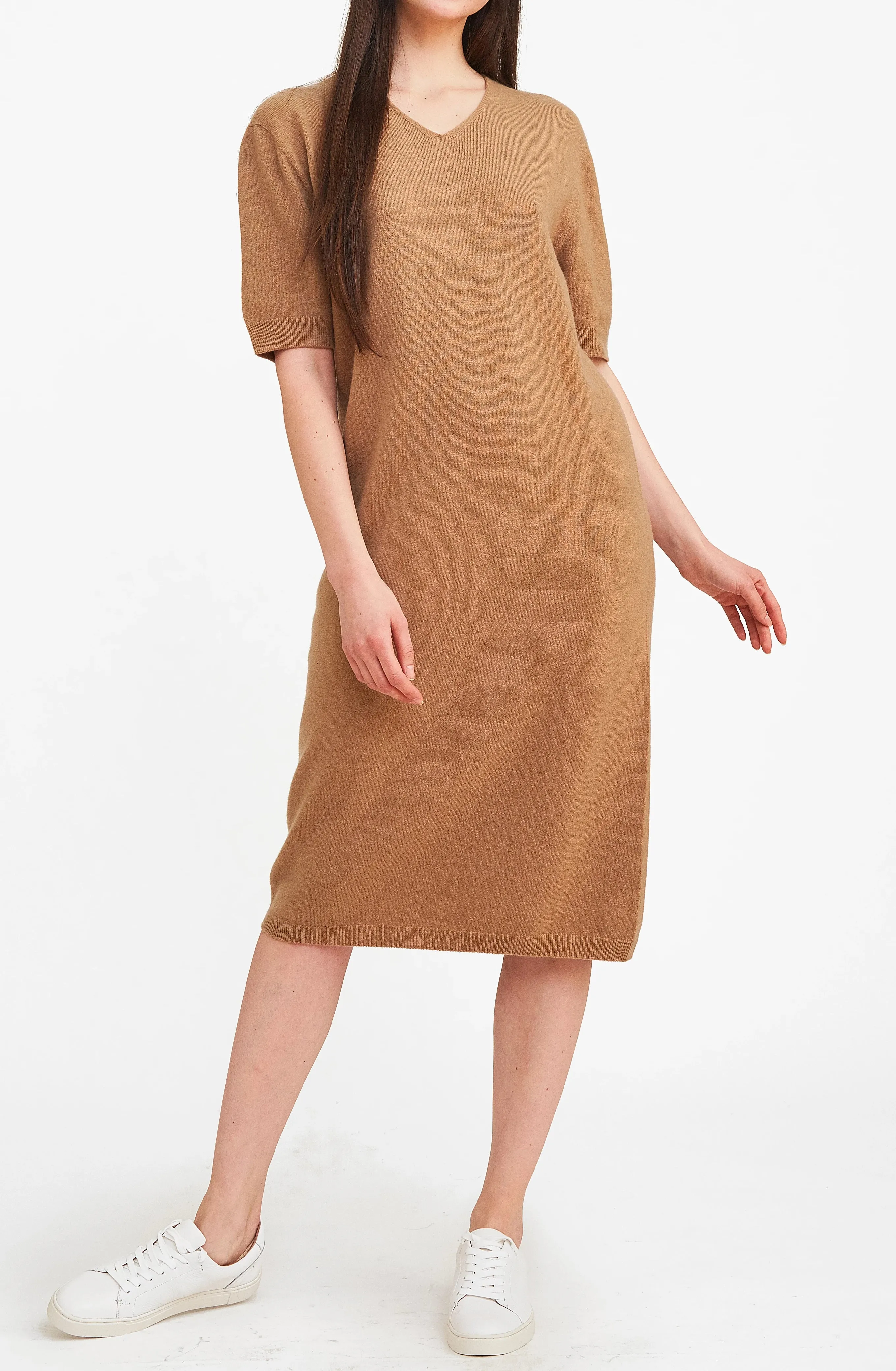 3D Printed Cashmere Dress - Camel