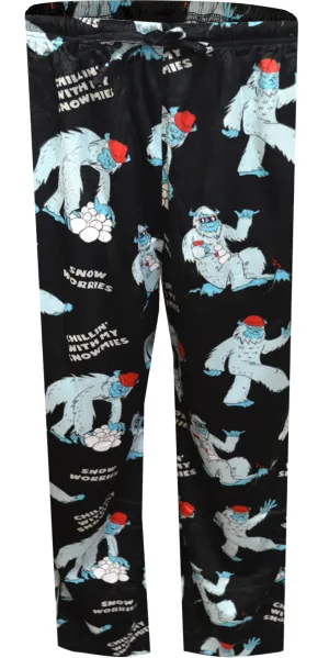 Abominable Snowman Yeti Silky Fleece Loungepants