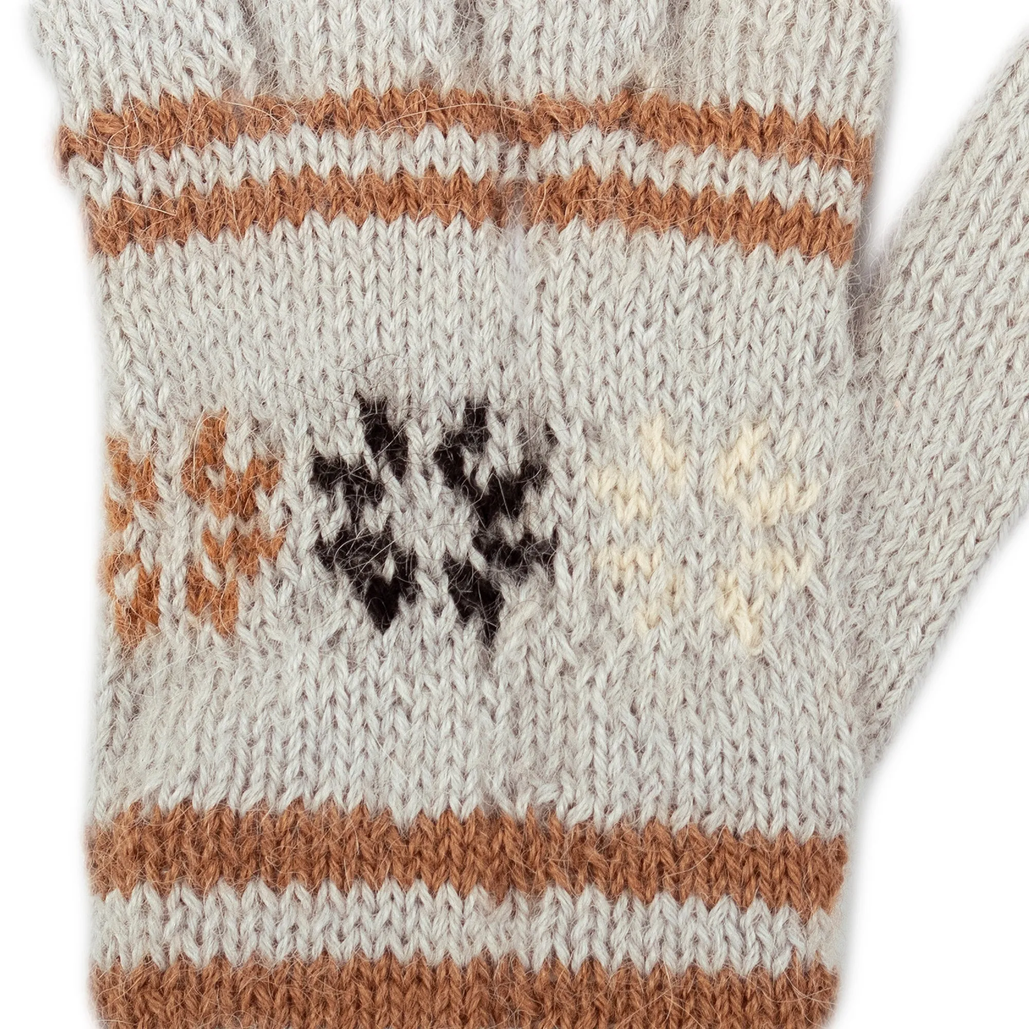 Alpaca Wool Patterned Gloves from Peru - Gentle Clouds | NOVICA