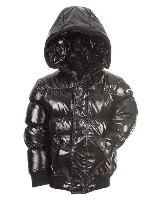 Appaman Puffy Coat Black Glitter