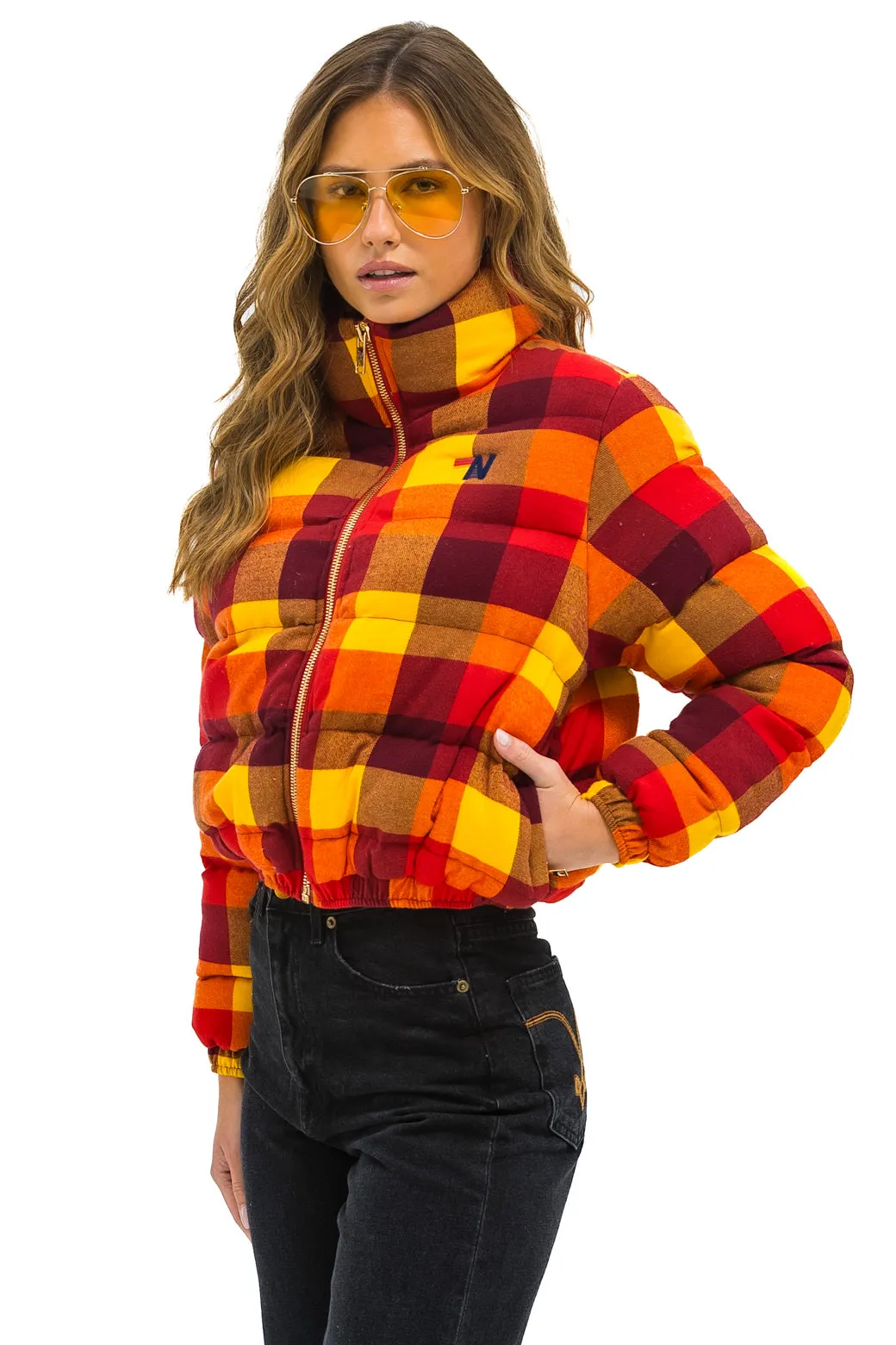 APRES PLAID PUFFER JACKET - SURFY PLAID