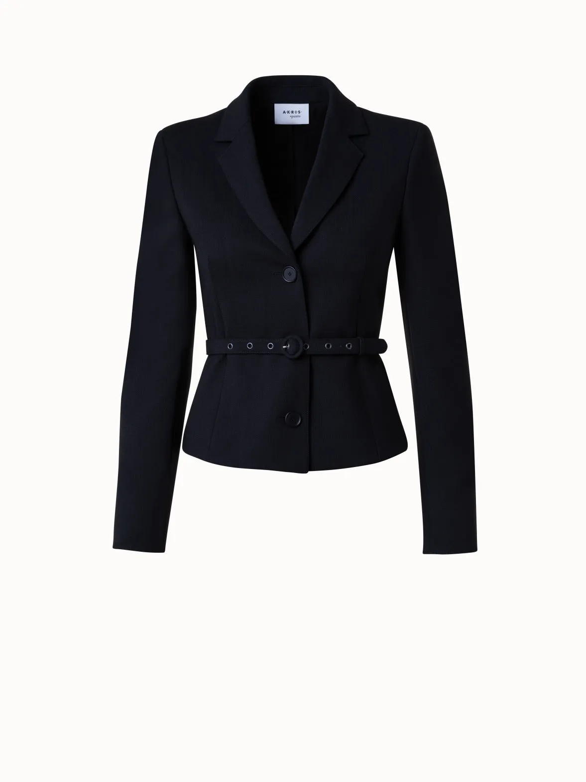 Belted Jacket in Stretch Wool Crêpe