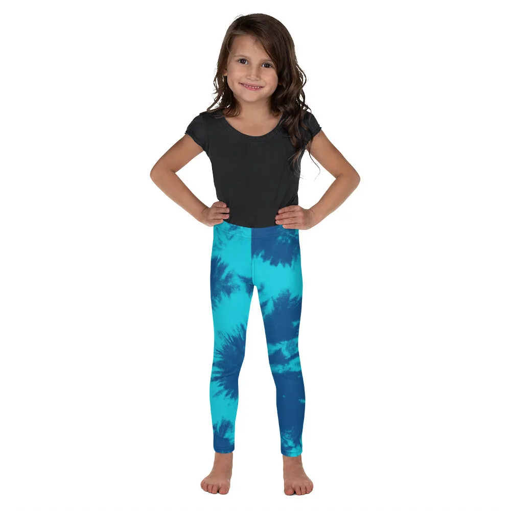 Blue & Aqua Tie Dye Kid's Leggings