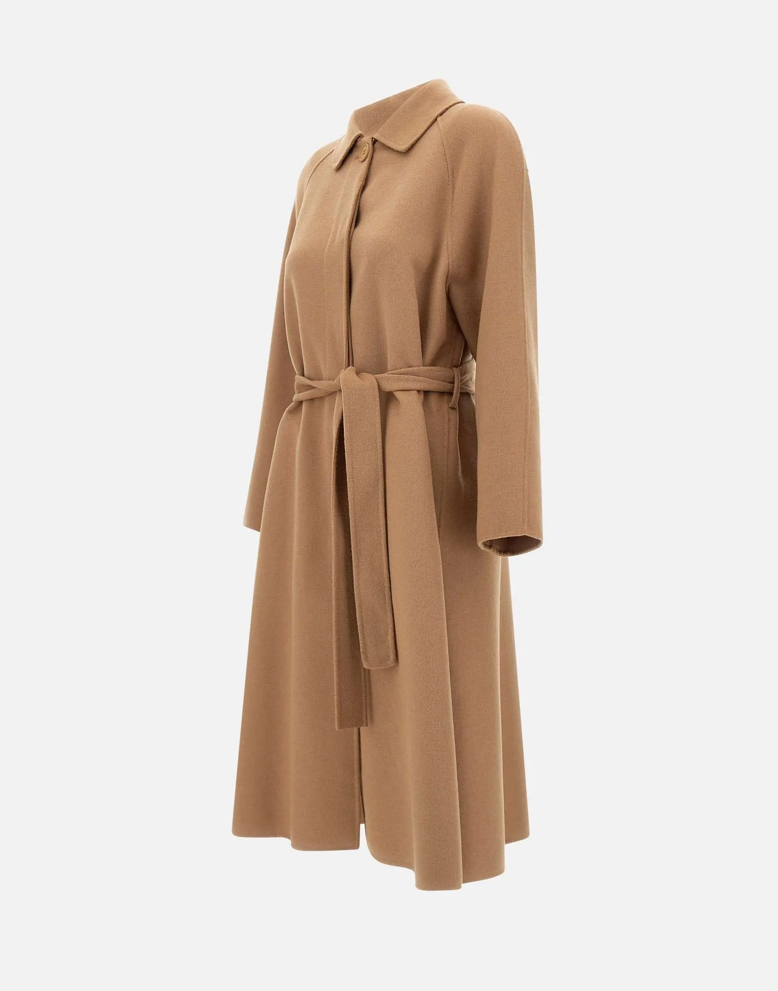 Camel Viscose Blend Wrap Coat