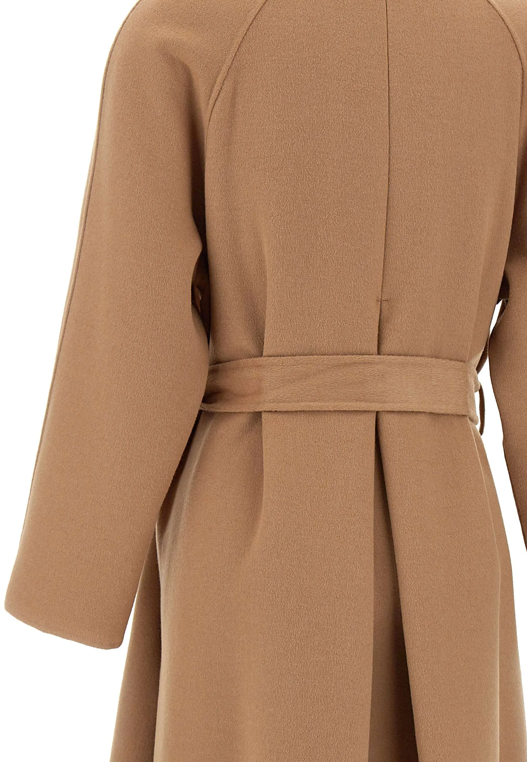 Camel Viscose Blend Wrap Coat