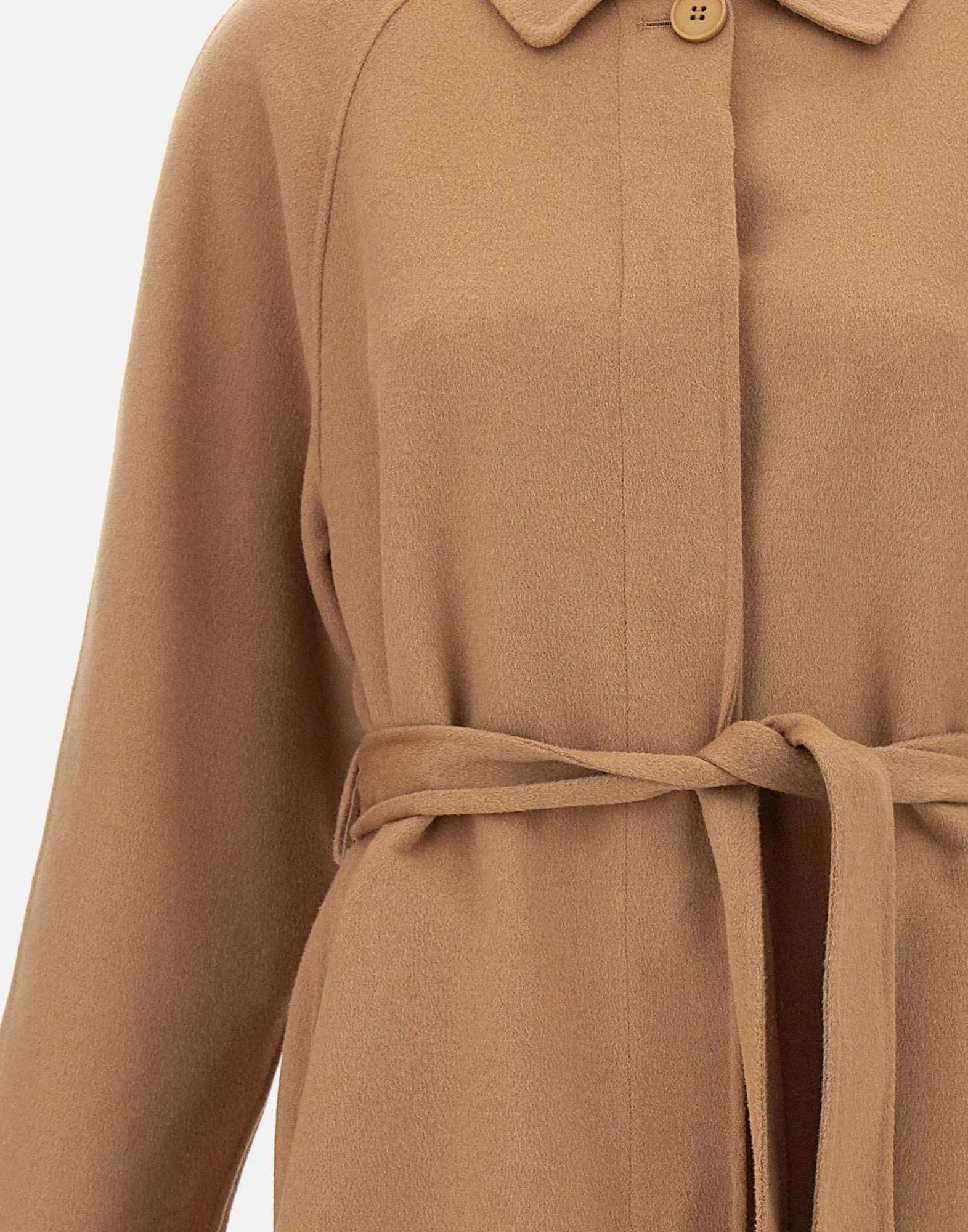 Camel Viscose Blend Wrap Coat