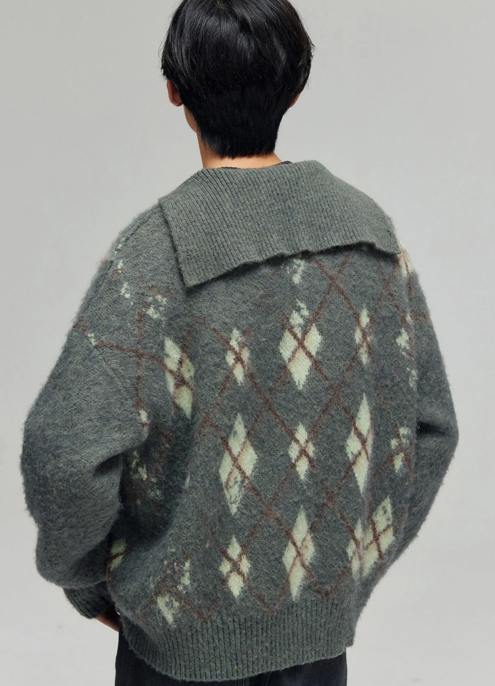 Cozy Tartan Patterned Wool Blend Hoodie