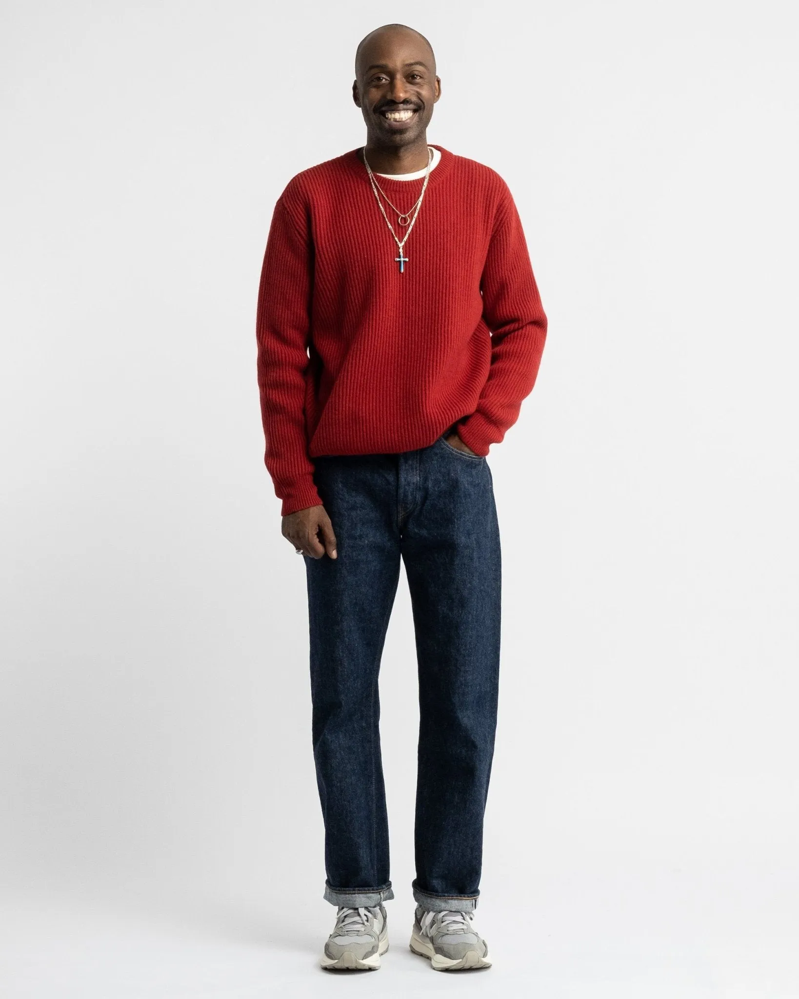 Crewneck Long Sleeve Cashmere Cherry