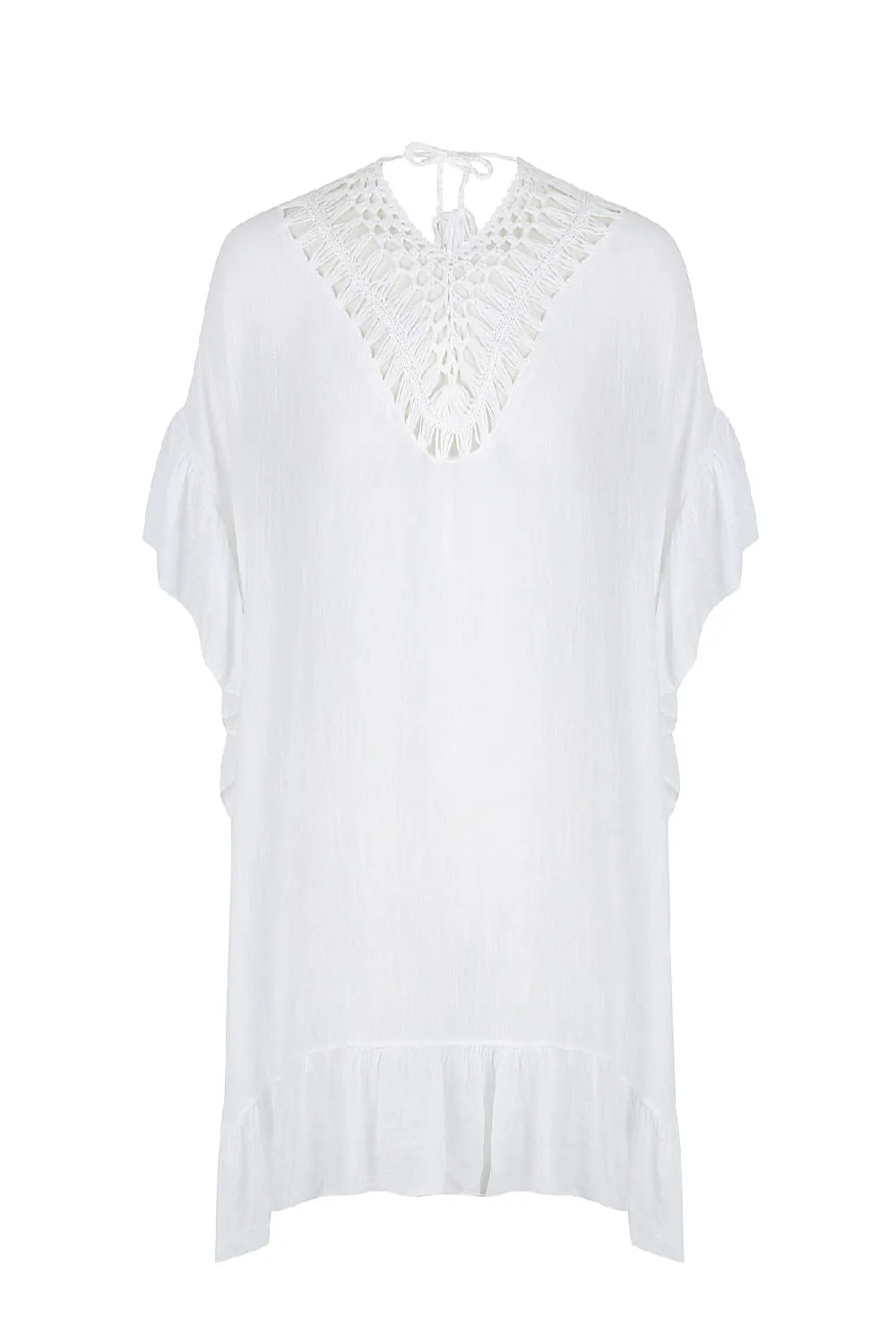 Crochet Ruffle Kaftan Top