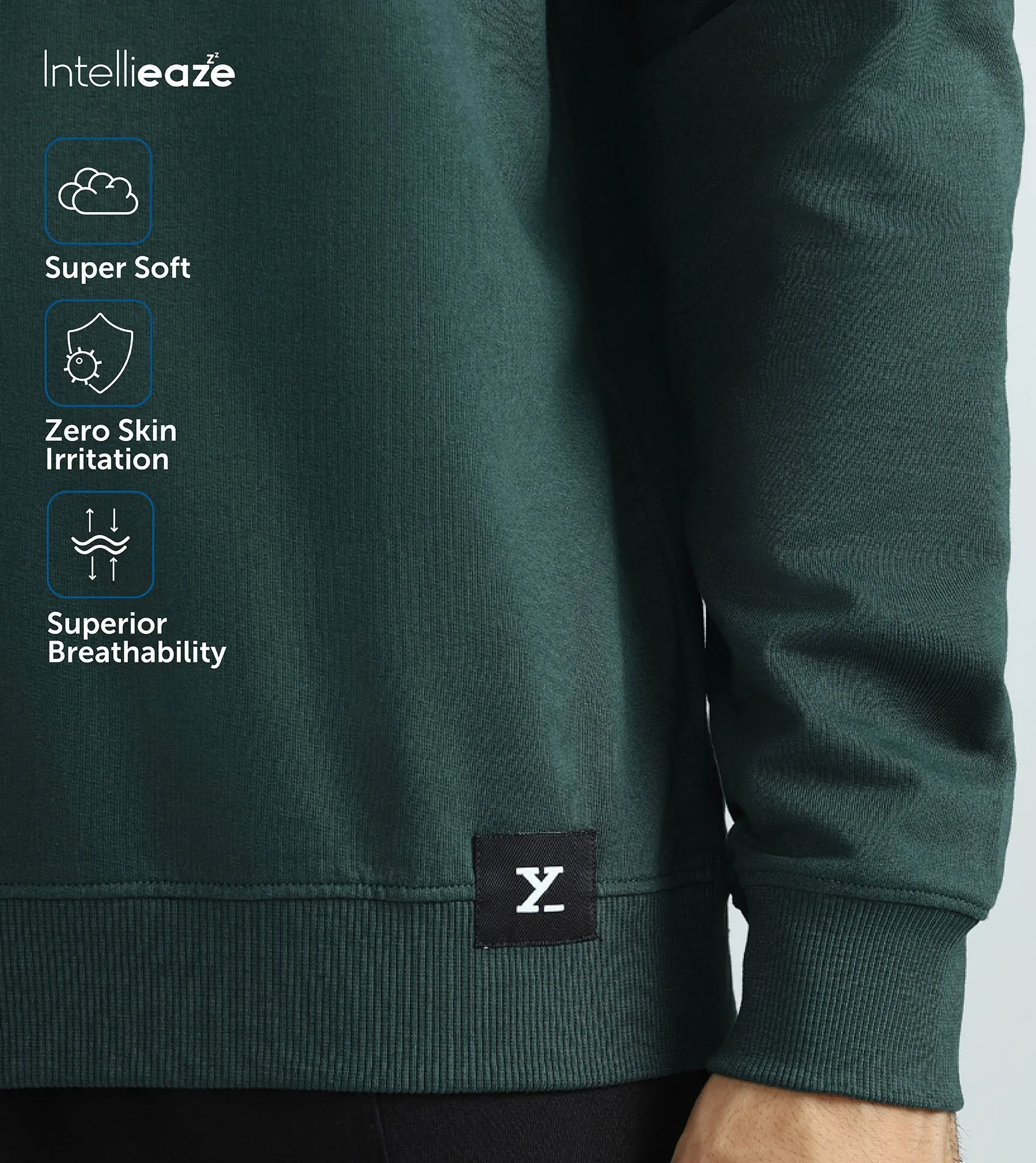 Cruze French Terry Cotton Sweatshirts Forest Green