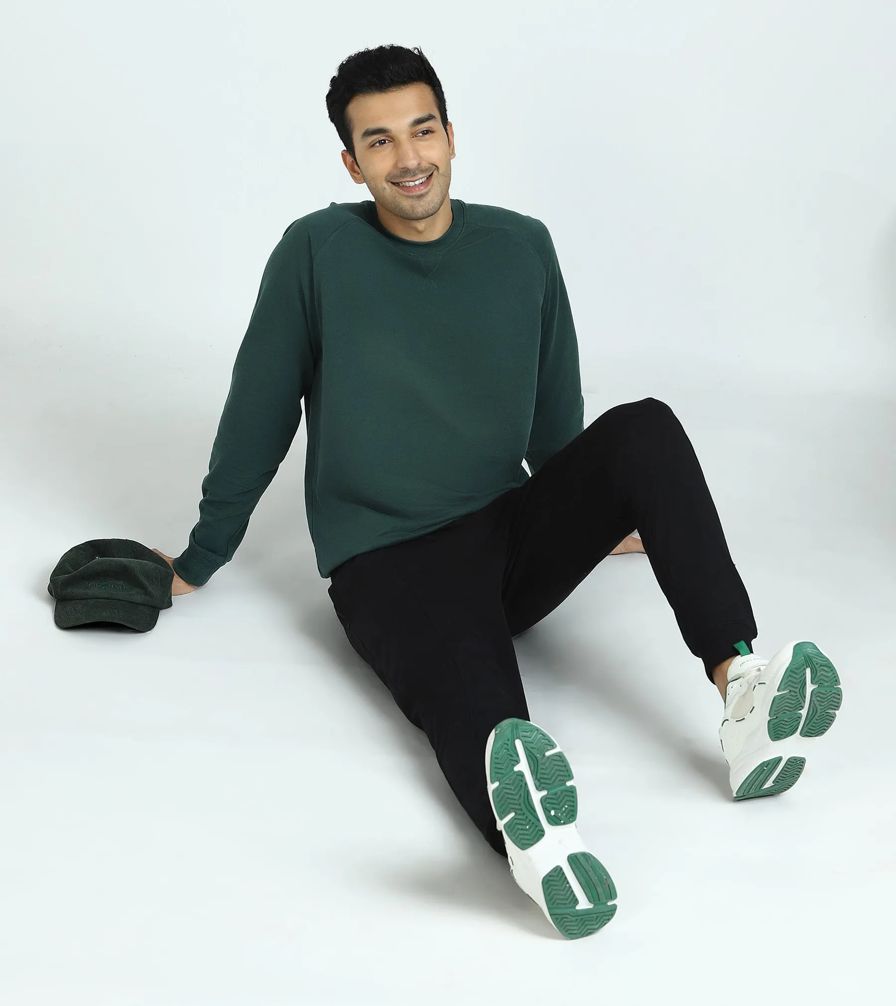 Cruze French Terry Cotton Sweatshirts Forest Green