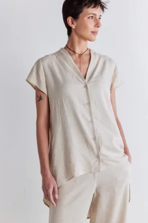 Daylight Linen High Low Blouse