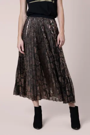 ELLA ANIMAL PRINT SEQUIN SKIRT