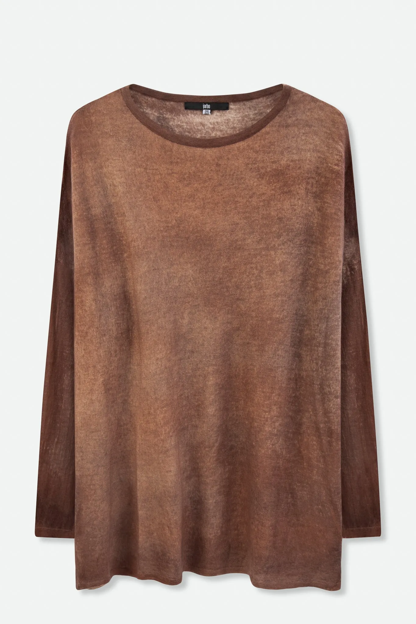 ELYA OPEN-NECK ONE-SIZE TOP IN HAND-DYED CASHMERE CLAY