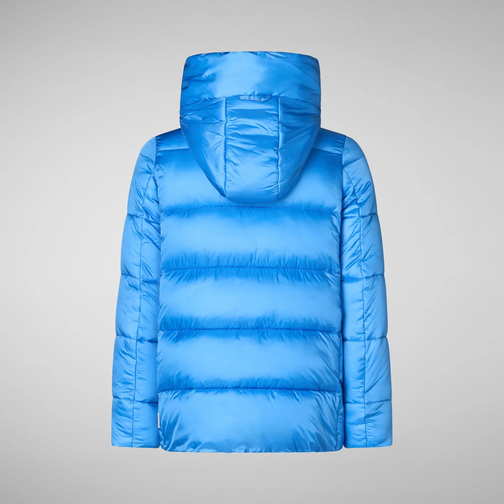 Girls's Hooded Animal free Puffer Coat Gracie in cerulean blue