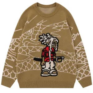 Graphic Cartoon Character Knit Sweater