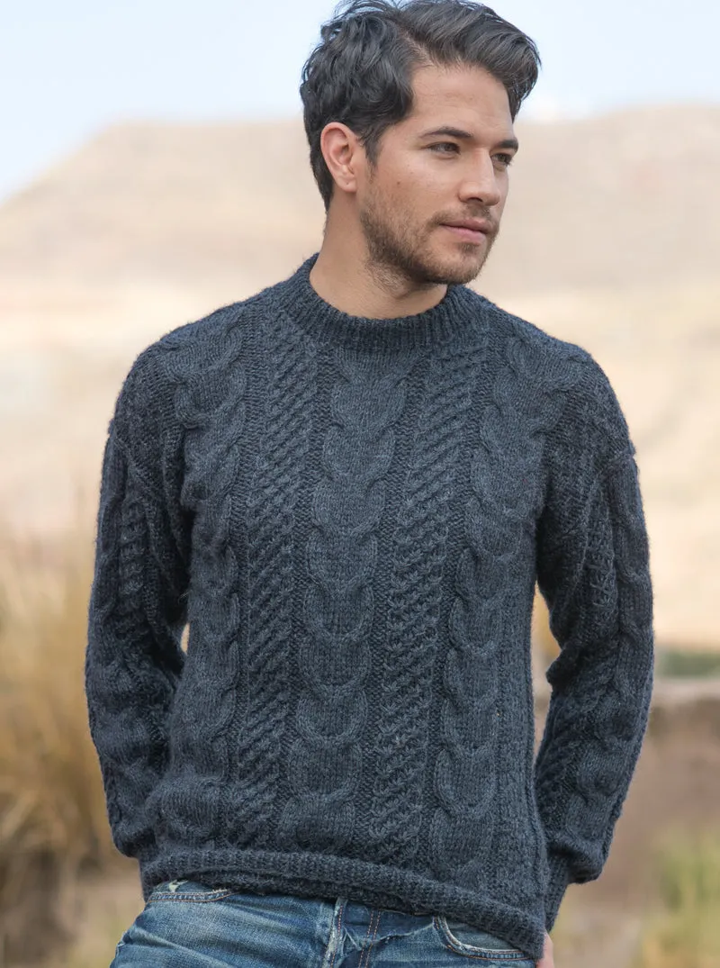 Hand Knitted Alpaca Mens Sweater