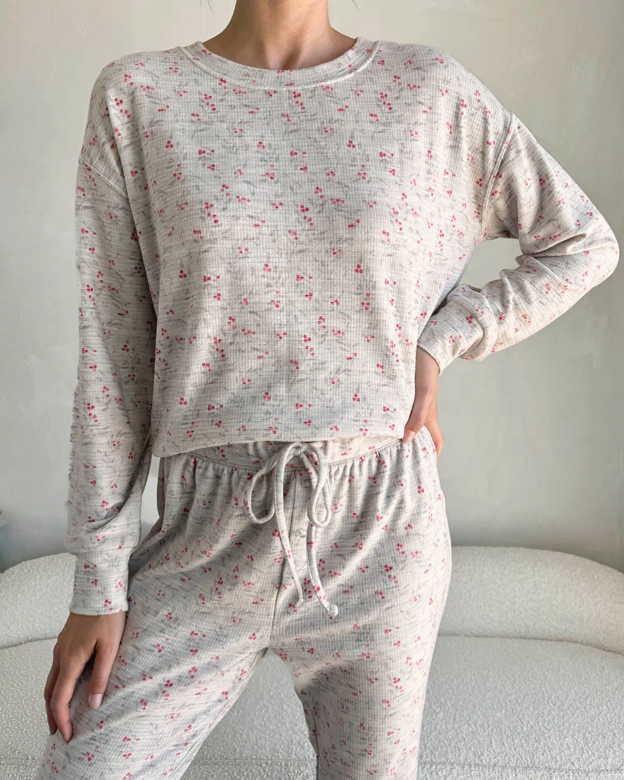 Holly Bunches Marna Waffle Thermal PJ Set