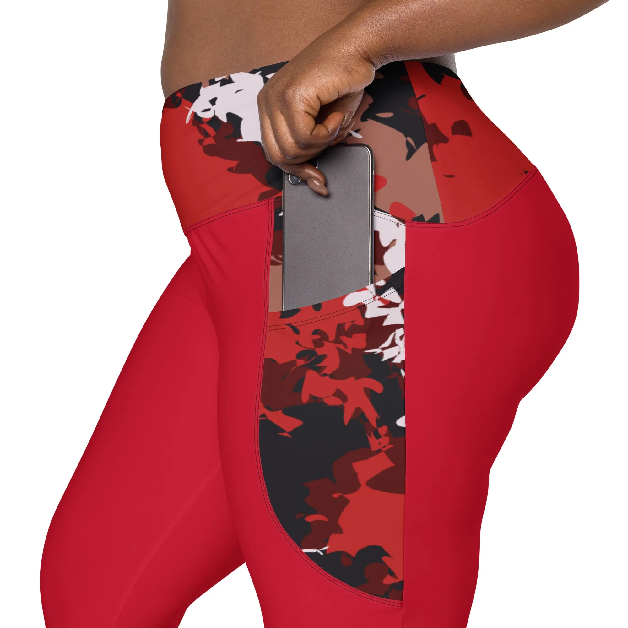 Humble Sportswear™ Trinity Red Pocket Leggings