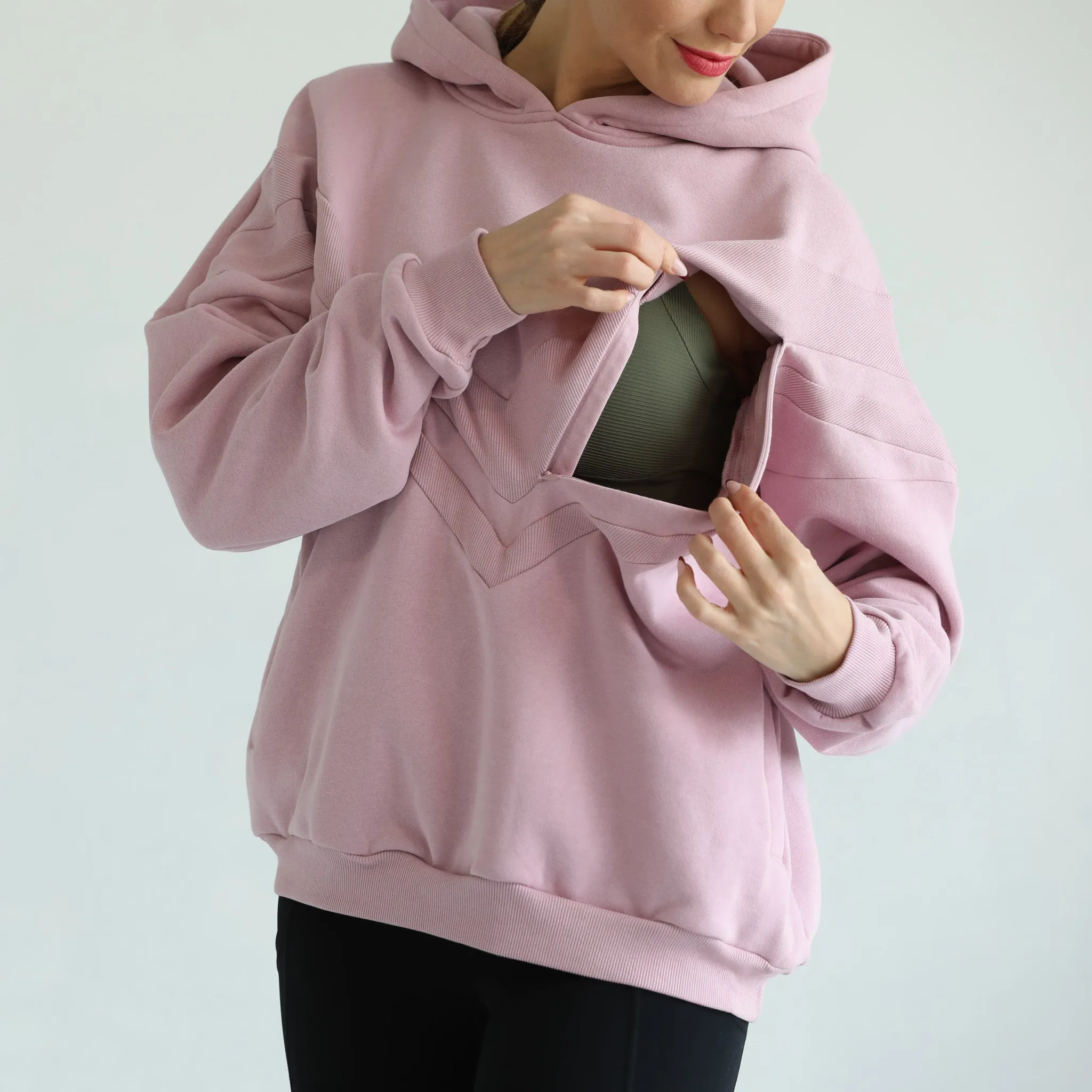 Isabella Ultra Soft Oversized Nursing & Pregnancy Hoodie (Lavender Smoke)