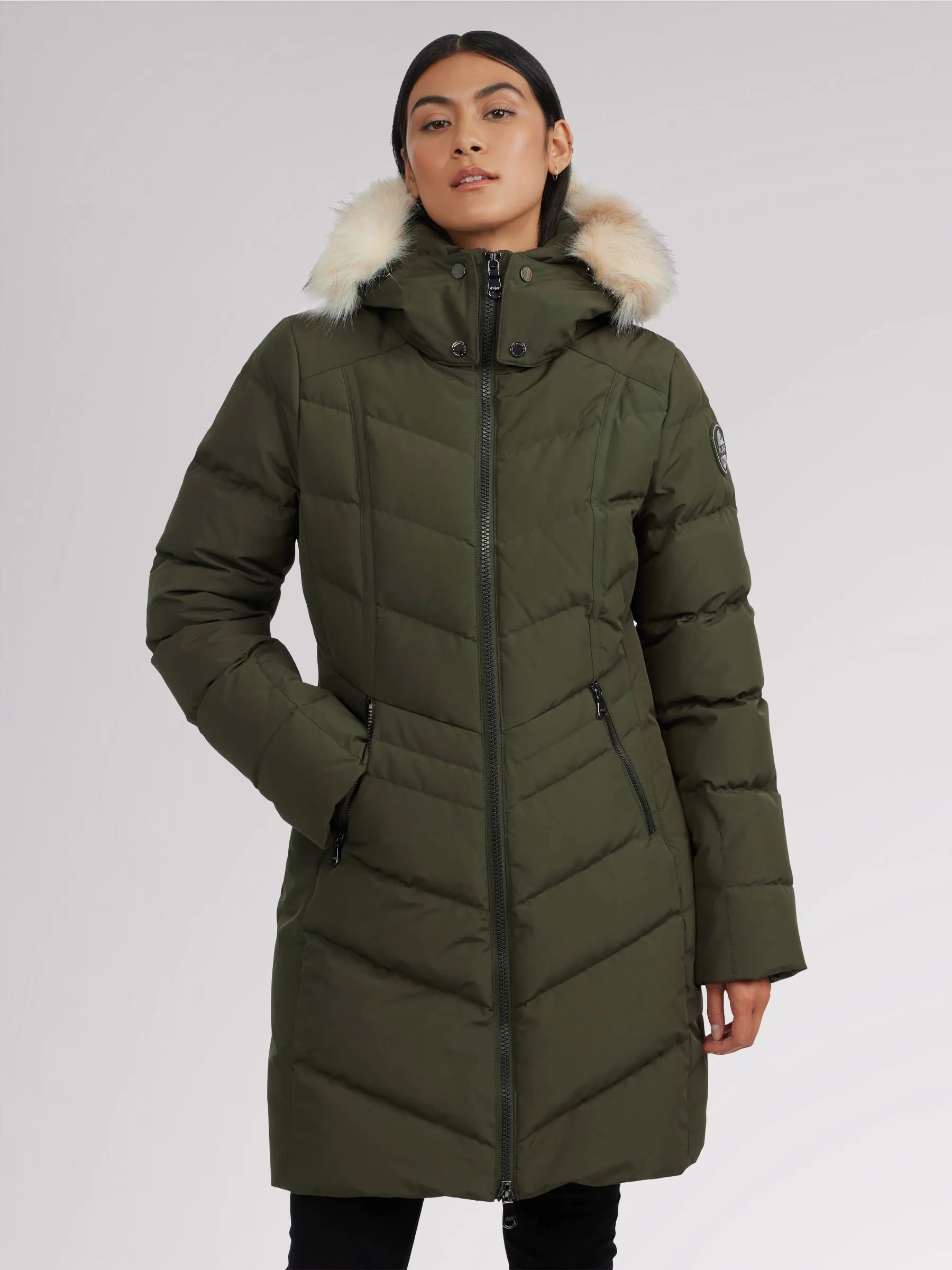 January Women's Quilted Puffer w/ Faux Fur