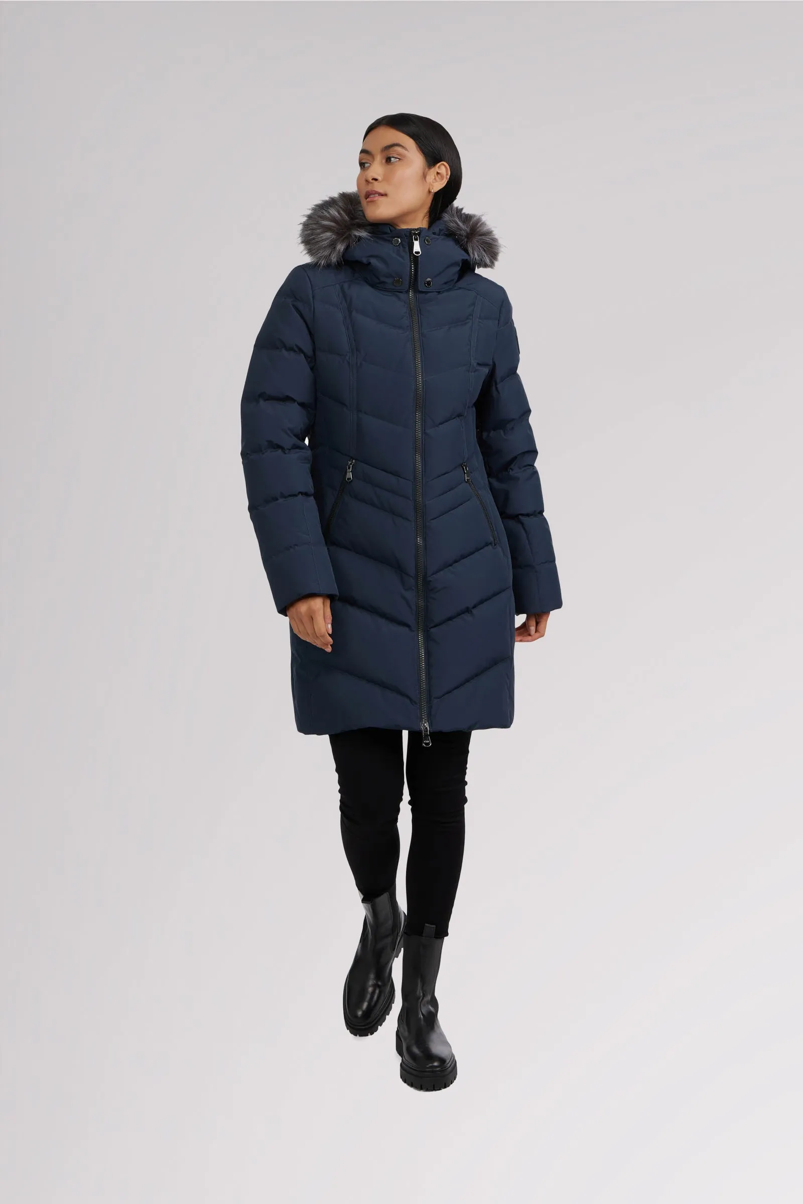 January Women's Quilted Puffer w/ Faux Fur