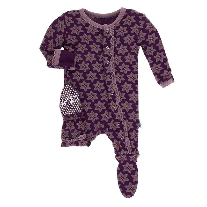 Kickee Pants Print Muffin Ruffle Footie with Snaps