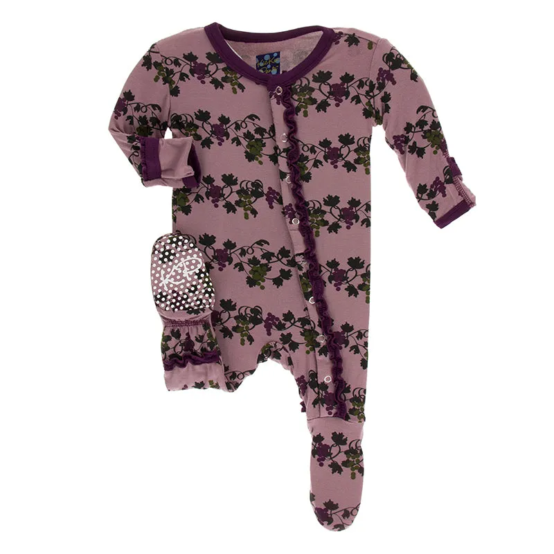 Kickee Pants Print Muffin Ruffle Footie with Snaps