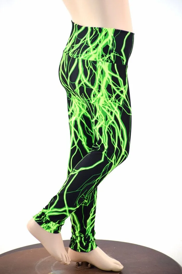 Kids Green Lightning Leggings