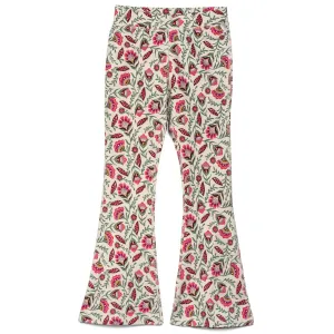 Kids Leggings: Organic Cotton Flared Yoga Pants: Folk Floral