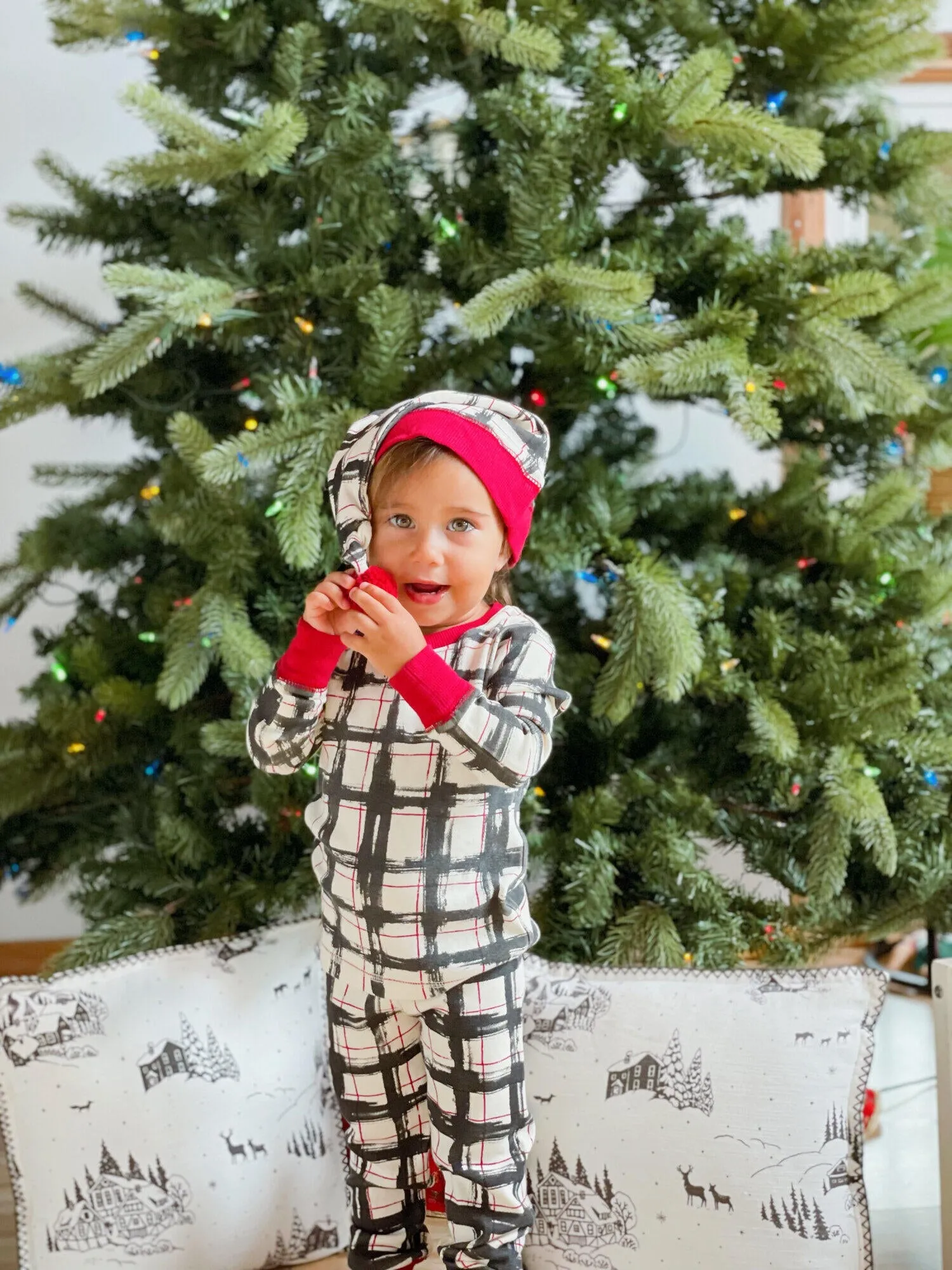 Kids' Organic Holiday PJ & Cap Set