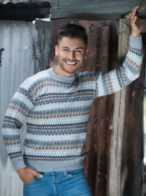 Light Gray Alpaca Sweater for Men