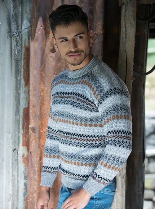 Light Gray Alpaca Sweater for Men