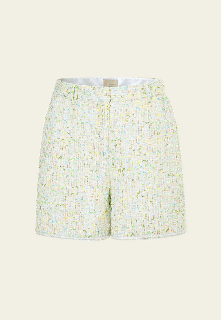 Lime Twist Tweed Shorts