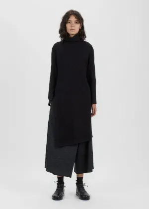 Long Asymmetric Turtleneck Sweater