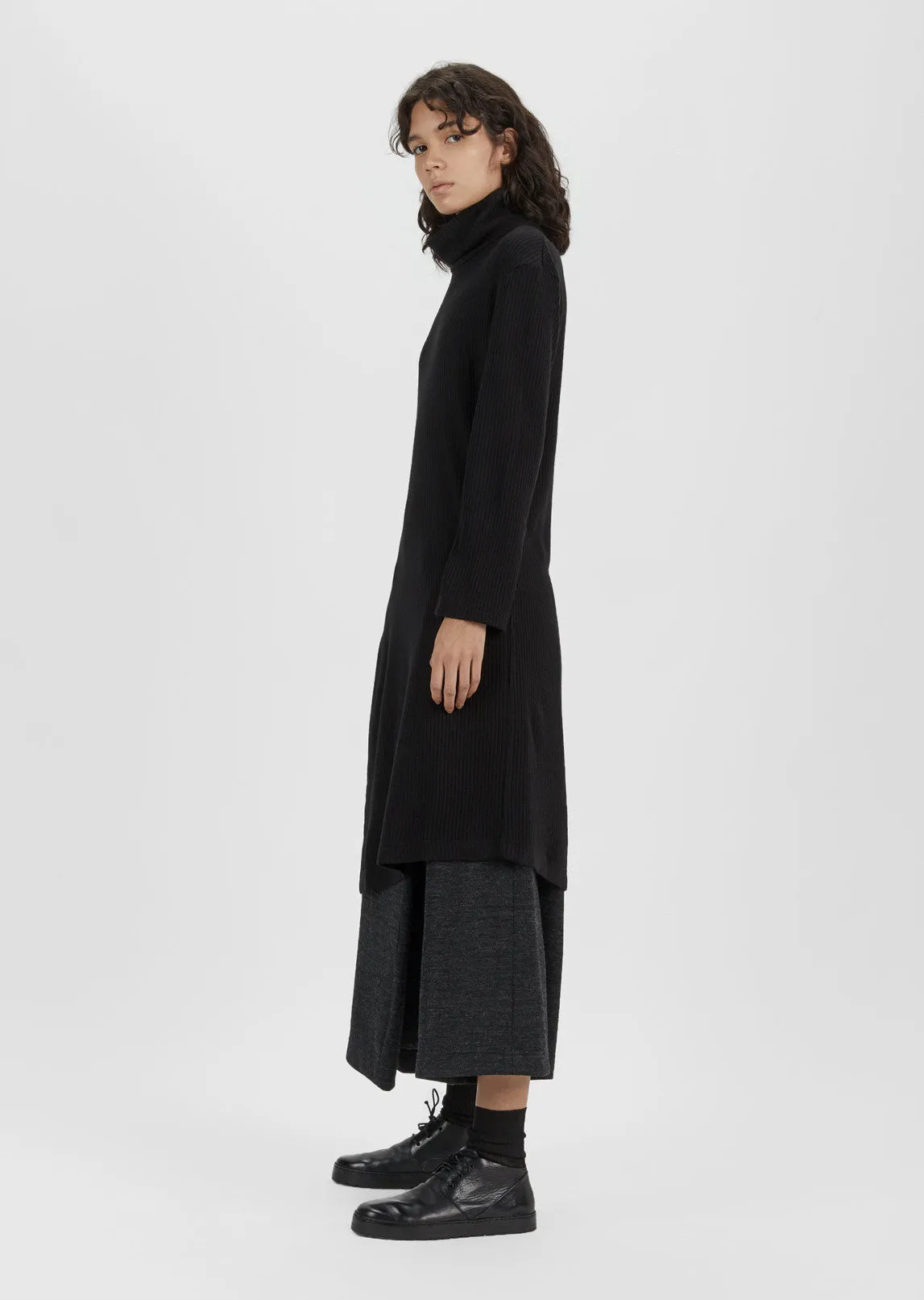 Long Asymmetric Turtleneck Sweater