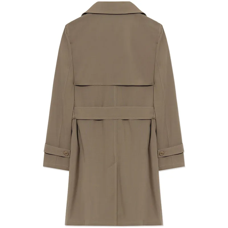 Machine Washable Worsted Woolen Women Trench Coat