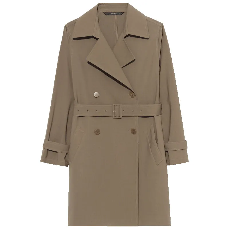 Machine Washable Worsted Woolen Women Trench Coat