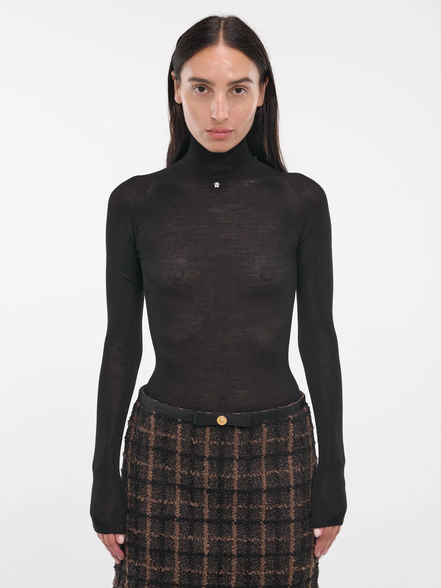 Medusa Rib-Knit Turtleneck (1017241-1A11022-1B000-BLACK)