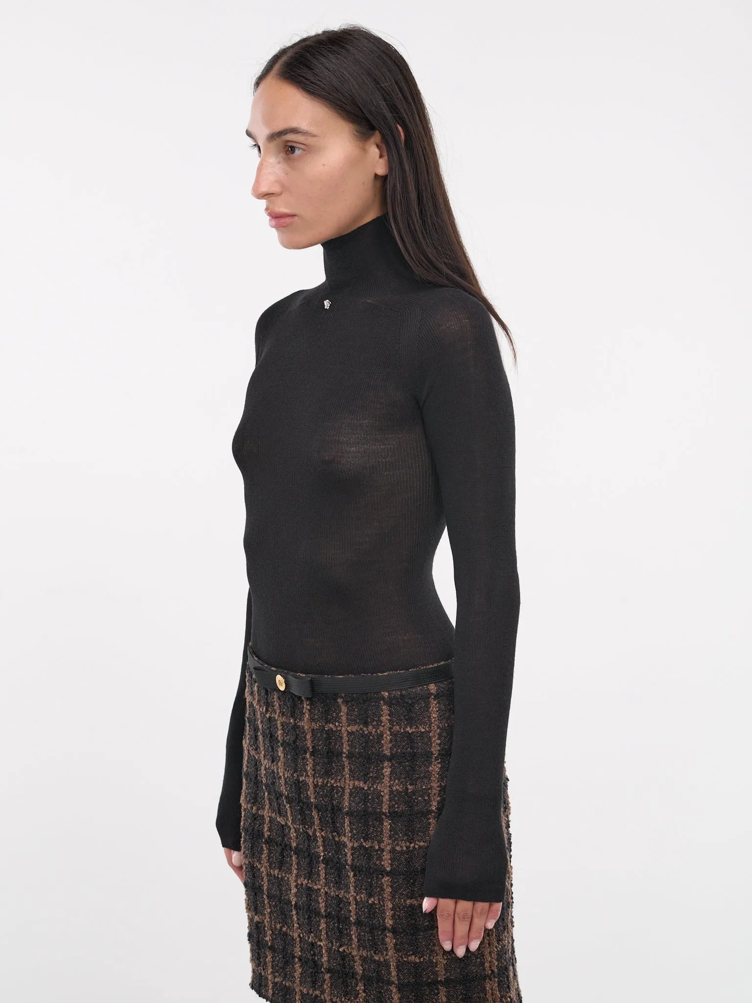 Medusa Rib-Knit Turtleneck (1017241-1A11022-1B000-BLACK)