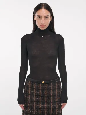 Medusa Rib-Knit Turtleneck (1017241-1A11022-1B000-BLACK)