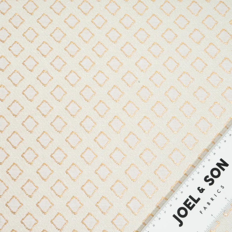 Metallic Gold Diamond Cotton & Linen Blend