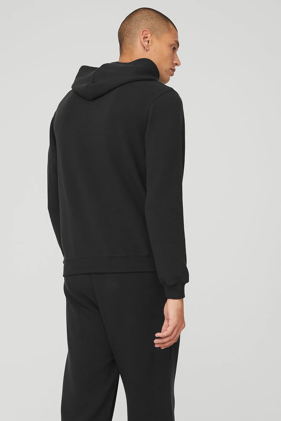 Micro Waffle Fast Break Hoodie - Black