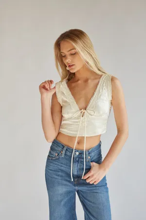 Mischa Lace Trim Crop Top