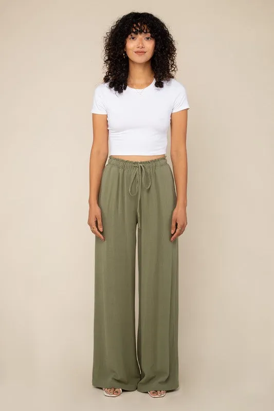 No Less Than Linen Pants - Sage