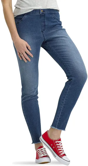 No Nonsense Women's Frayed Edge Denim Leggings