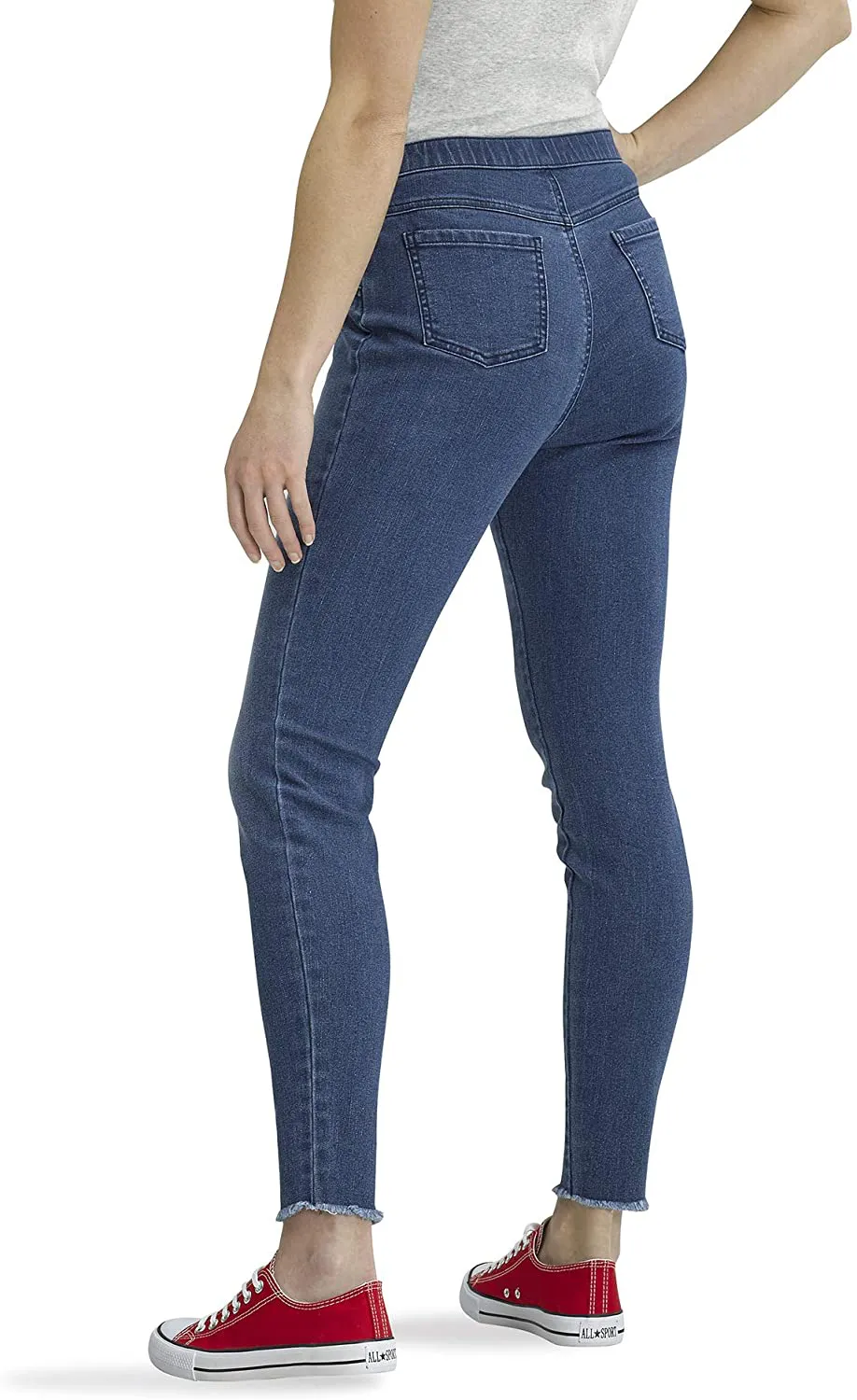 No Nonsense Women's Frayed Edge Denim Leggings