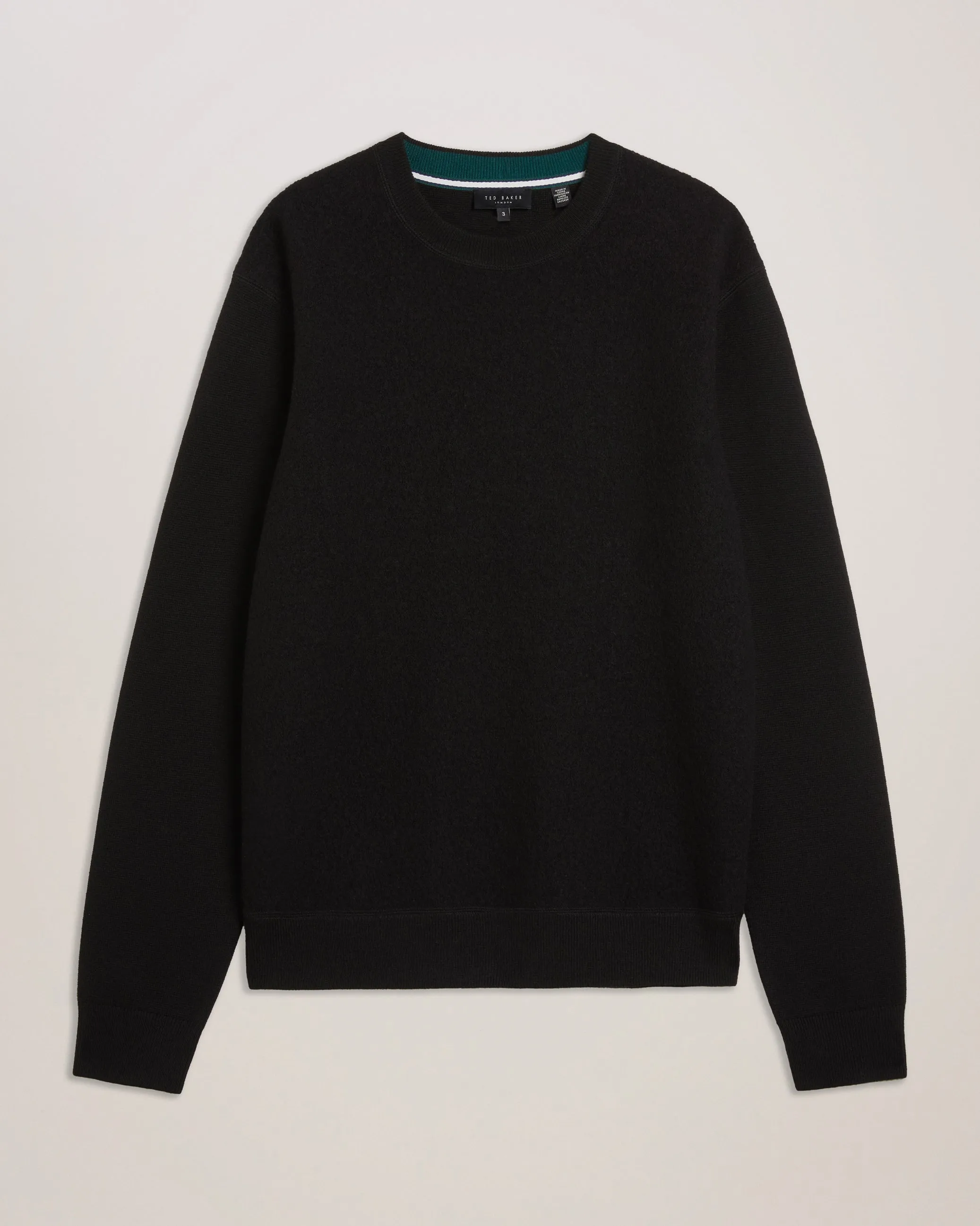 Olmste Ls Boucle Wool Stitch Crew Neck Black