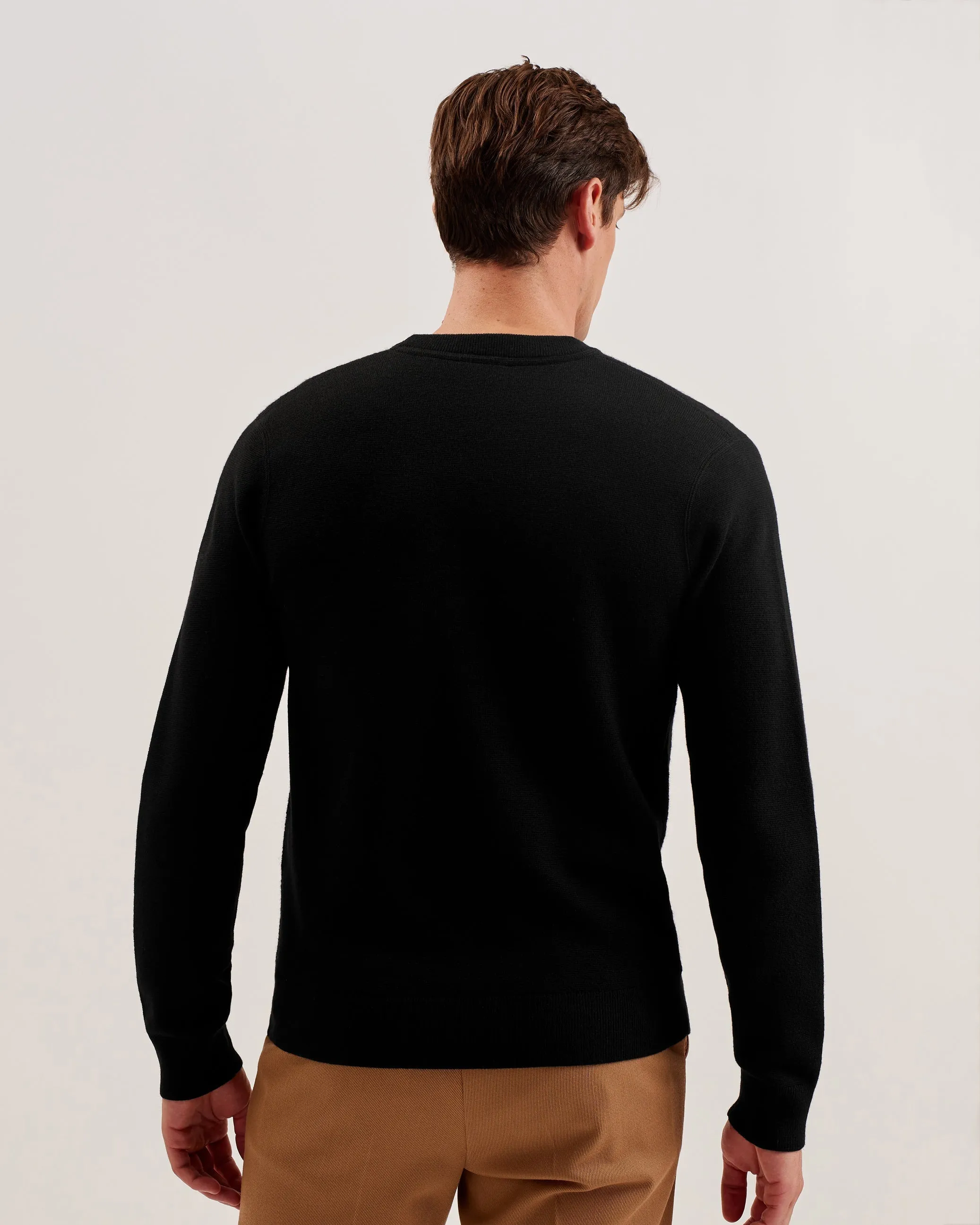 Olmste Ls Boucle Wool Stitch Crew Neck Black