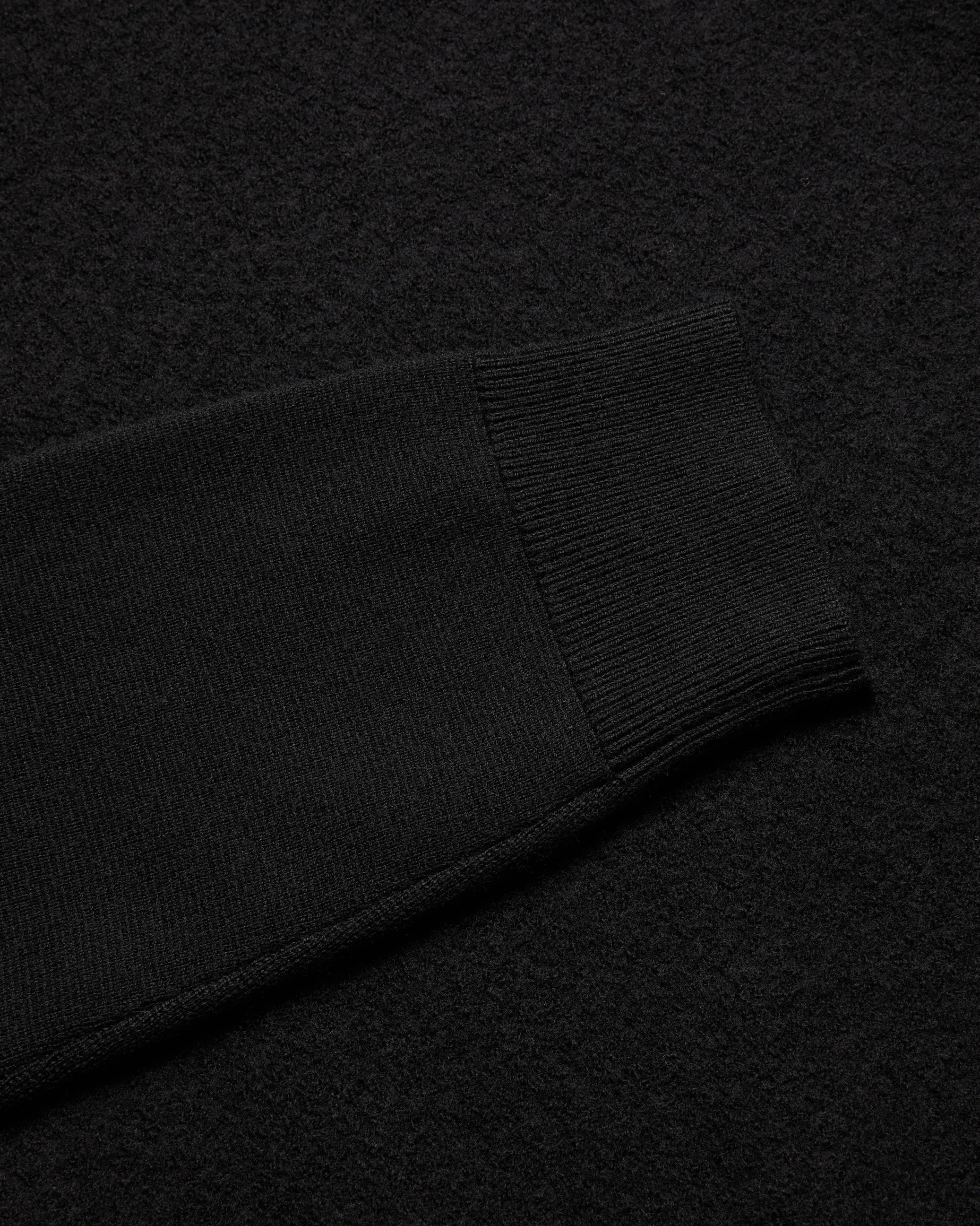 Olmste Ls Boucle Wool Stitch Crew Neck Black